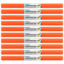Krepppapier-Rollen, nassfest, 50 cm x 2,5 m, 10 Rollen, hellrotorange