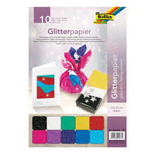 Bastelpackung Glitterpapier 10 Bg., 23x33cm 70g/m