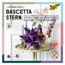 Faltbl�tter Bascetta Stern Transparent Violett- Verschiedene Gr��en