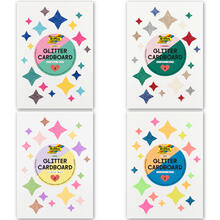 Glitter Karton Block, 300g/m�, 17,4 x 24,5cm, 6 Blatt - Verschiedene Sortierungen