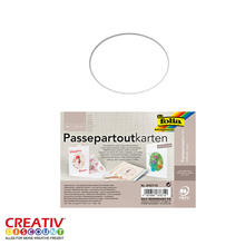 Passepartoutkarten-Set weiß, 10 Stk, oval