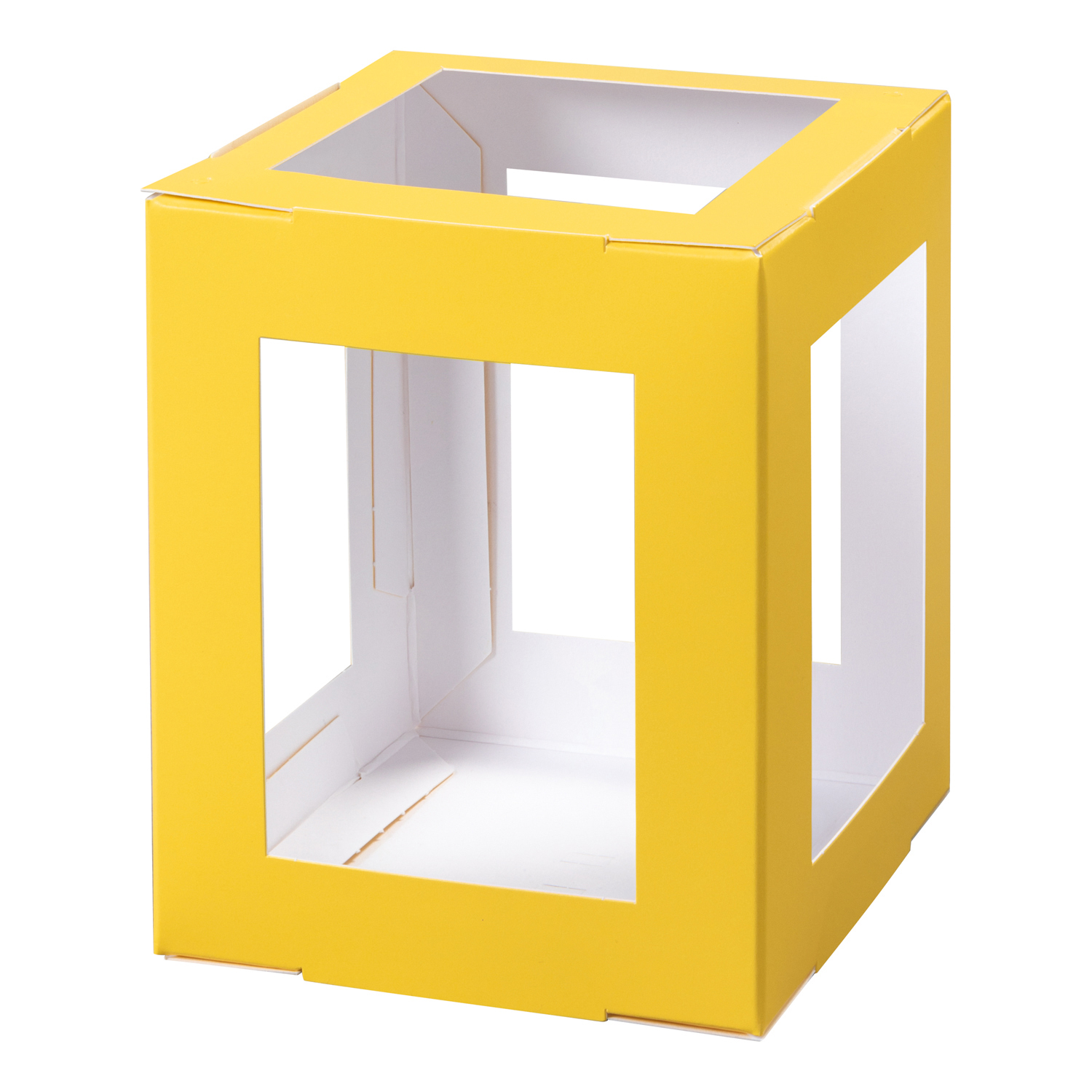 NEU Laternen Rohling zum Stecken, 400g/m, Eckig: 13,5x13,5x18cm, 1 Stck, Gelb