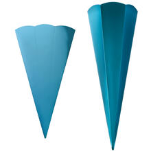 NEU Metallic-Schulttenrohling mit Steckverschluss, stabiler Karton 400g/qm, 6-eckig, 65 cm, 1 Stck, Hellblau