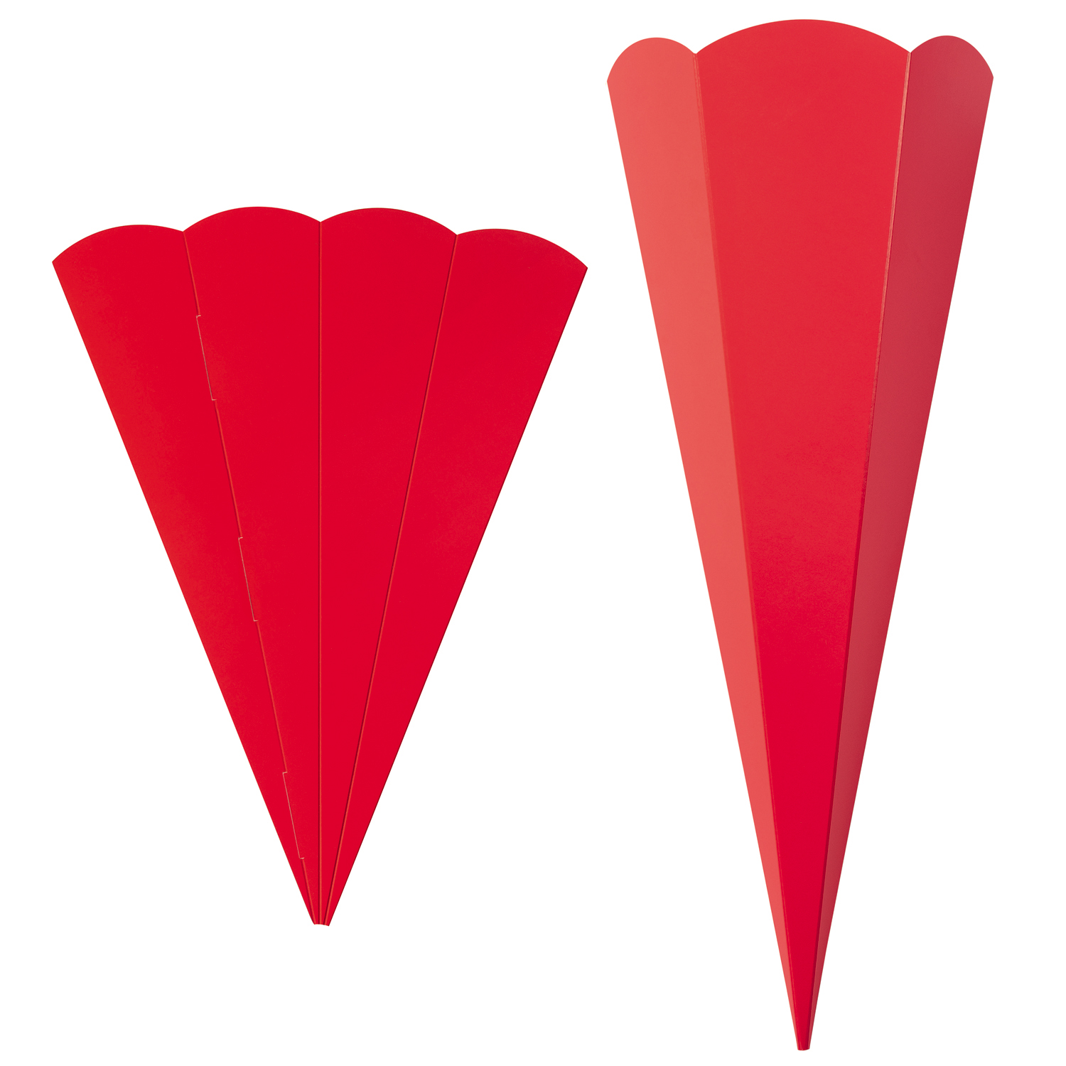 NEU Schulttenrohling mit Steckverschluss, stabiler Karton 400g/qm, 6-eckig, 68 cm, 1 Stck, Rot