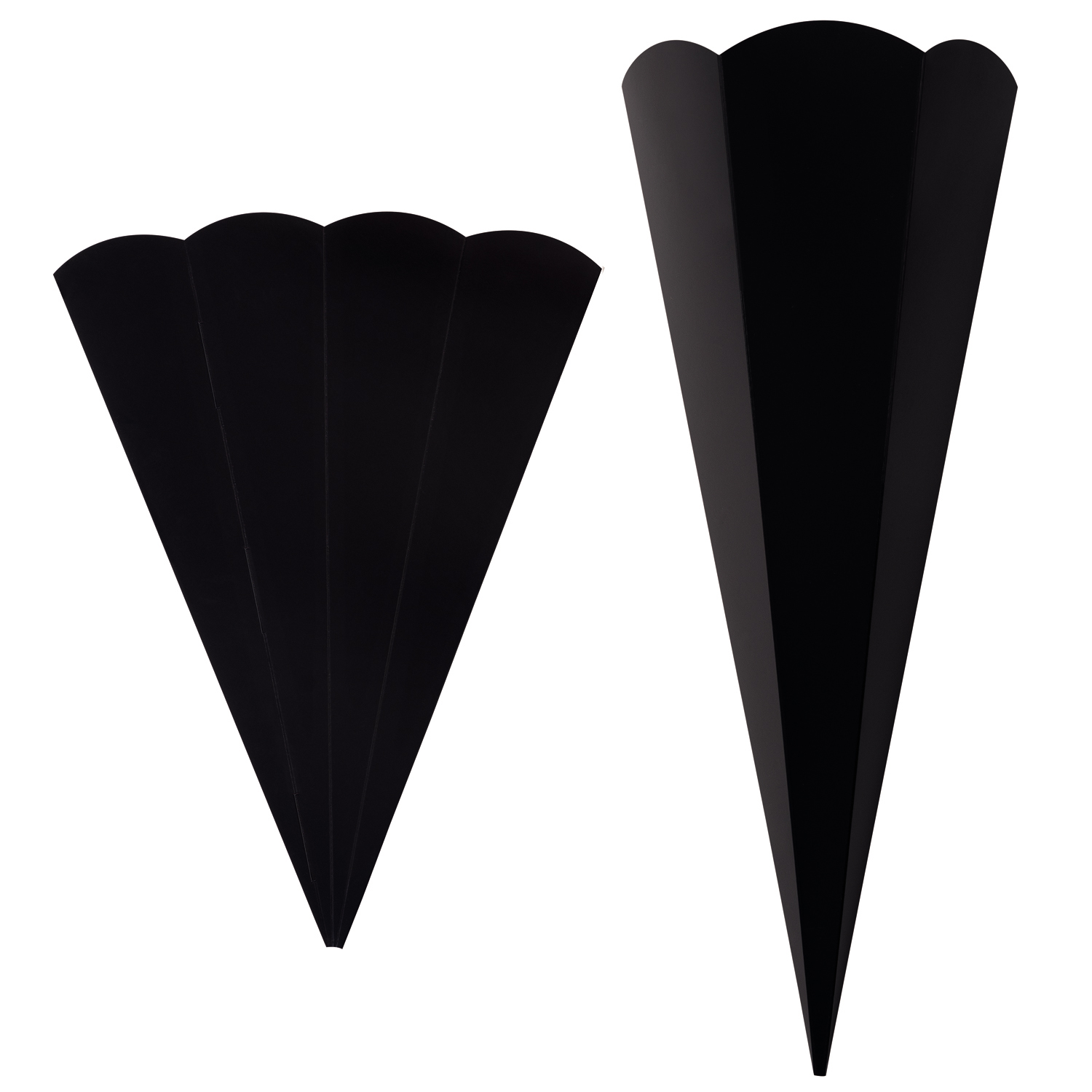 NEU Schulttenrohling mit Steckverschluss, stabiler Karton 400g/qm, 6-eckig, 68 cm, 1 Stck, Schwarz