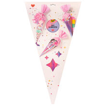 Schultüten-Bastelset Einhorn, irisierend pink, inkl. Zubehör & Anleitung