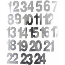 SALE Sticker Zahlen Silber, 3,1 cm, 24 Stck