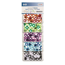 NEU Kunststoffperlen-Mix, 6 x 9 mm, 35 g, Silbereinzug in 5 Farben