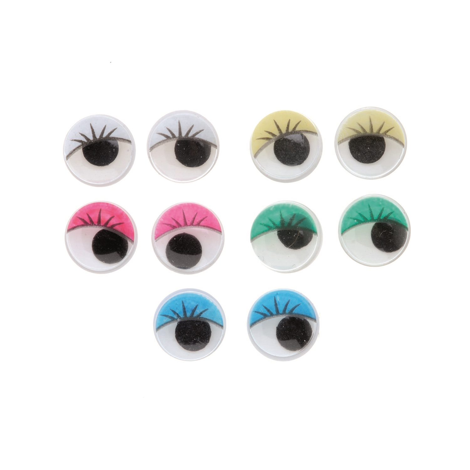 NEU Create it Easy Wackelaugen mit Wimpern, bunt sortiert, 10 mm, 10 Stck