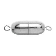 NEU Magnetverschluss oval, 12 x 6 mm, silberfarben