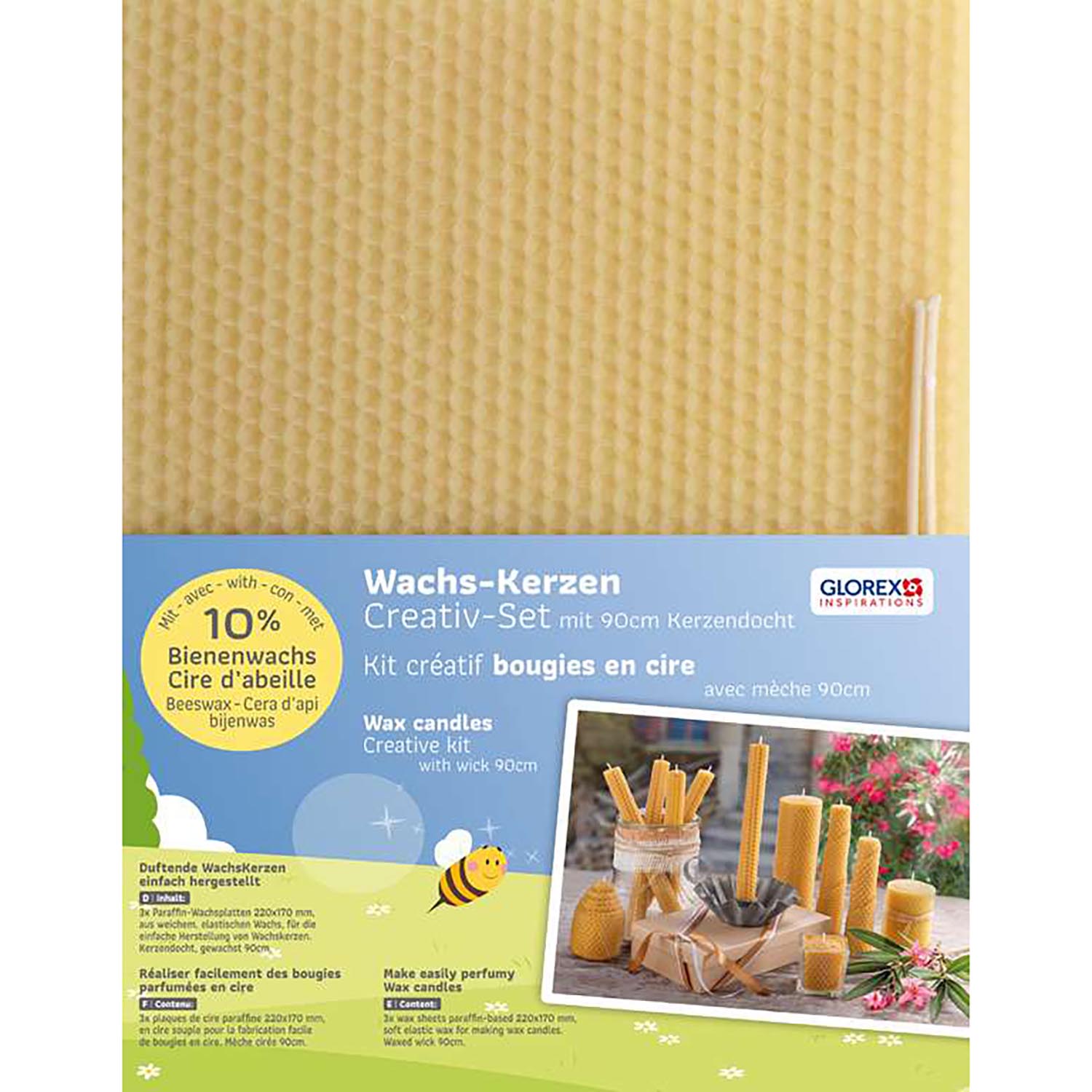 NEU Wachswaben aus Bienenwachs & Paraffin, 220 x 170 mm, 3 Stck