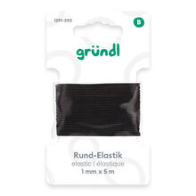 Rundelastic-Band, 1 mm breit, 5 m lang, schwarz
