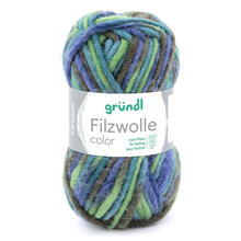 Filzwolle Color, 100% Schurwolle, Oeko-Tex-Standard, 50g, 50m, Farbe 22, Grn-Mix