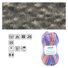 Filzwolle Color, 100% Schurwolle, Oeko-Tex-Standard, 50g, 50m, Farbe 20, Grau-Mix
