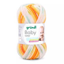 Strickgarn Baby color, Oeko-Tex Standard, 50g, 150m, Farbe 03, orange multicolor