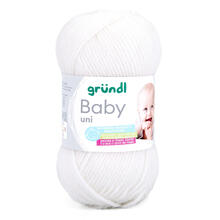 Strickgarn Baby uni, Oeko-Tex Standard, 50g, 150m, Farbe 01, wei