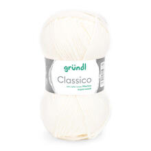 Classico Schurwolle, 50% Merino, 50% Polyacryl, 50g / 120m, Farbe 01, wei