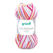 Strickgarn Lisa color, 100% Polyacryl, Oeko-Tex Standard, 50g, 133m, Farbe 02, pink-orange-gelb