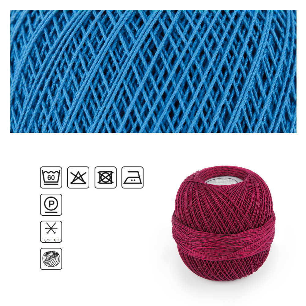 Häkel-und Strickgarn 10, 100% Baumwolle, Oeko-Tex-Standard, 50g, 280m, Farbe 12, Lichtblau
