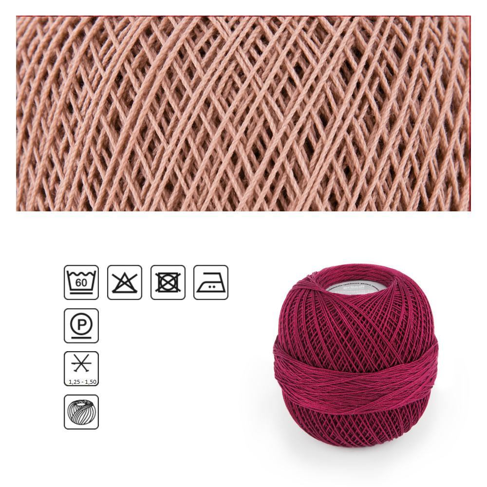 Hkel-und Strickgarn 10, 100% Baumwolle, Oeko-Tex-Standard, 50g, 280m, Farbe 19, Rehbraun