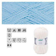 Strickgarn Lisa, 100% Polyacryl, Oeko-Tex Standard, 50g, 150m, Farbe 08, Hellblau