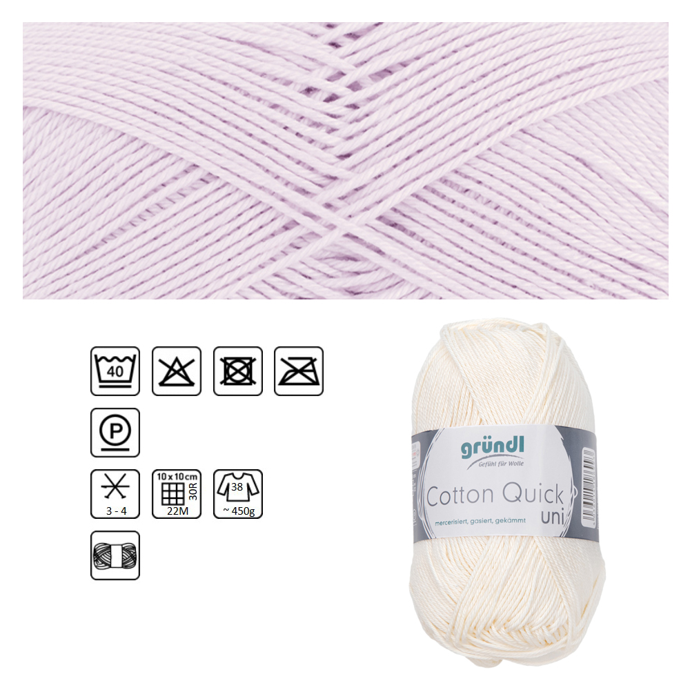 Cotton Quick uni, 100% Baumwolle, Oeko-Tex-Standard, 50g, 125m, Farbe 106, Rose