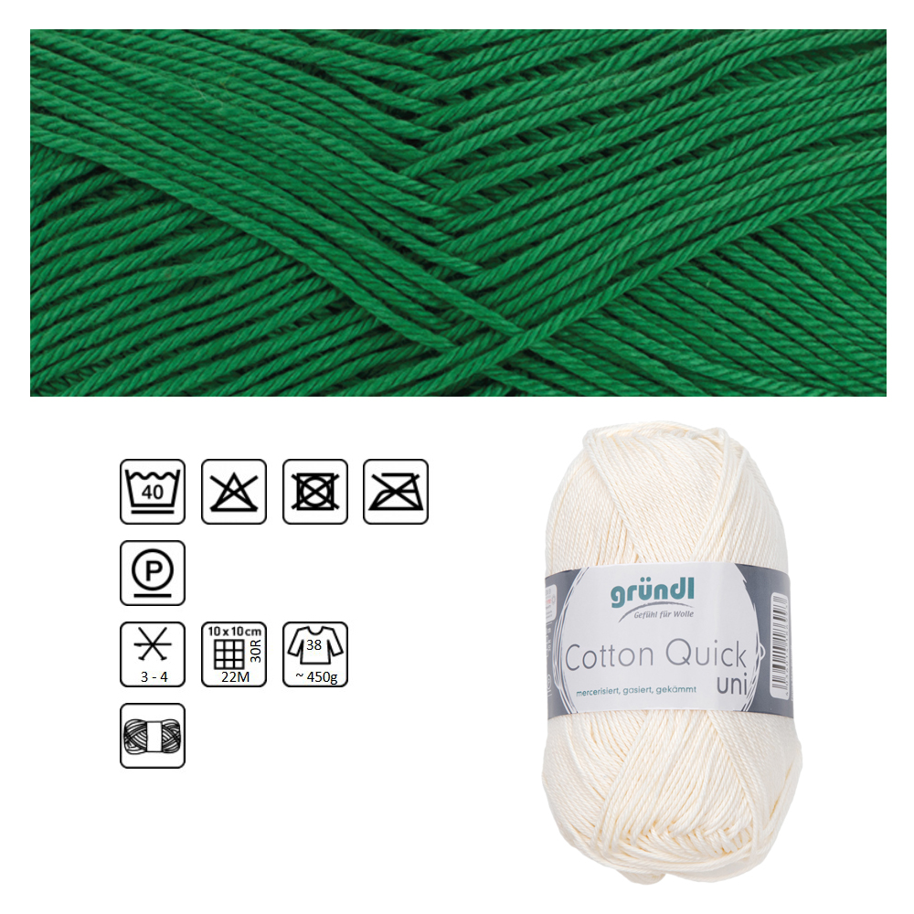 Cotton Quick uni, 100% Baumwolle, Oeko-Tex-Standard, 50g, 125m, Farbe 114, Farn