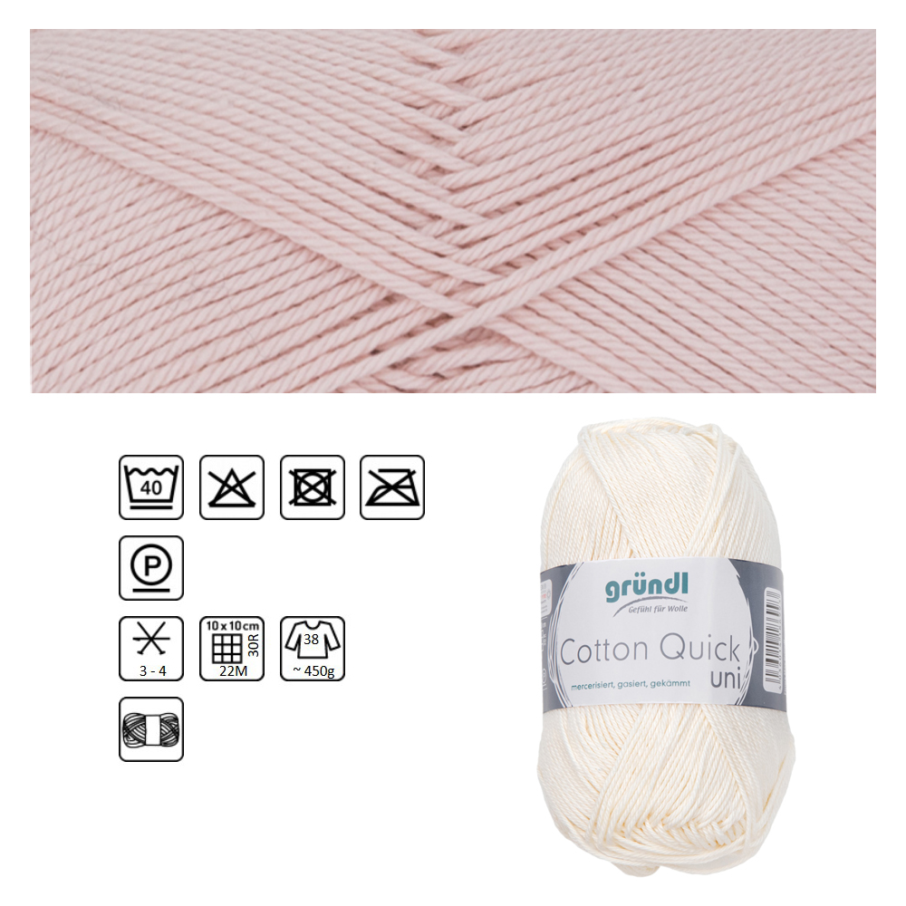 Cotton Quick uni, 100% Baumwolle, Oeko-Tex-Standard, 50g, 125m, Farbe 149, Nude
