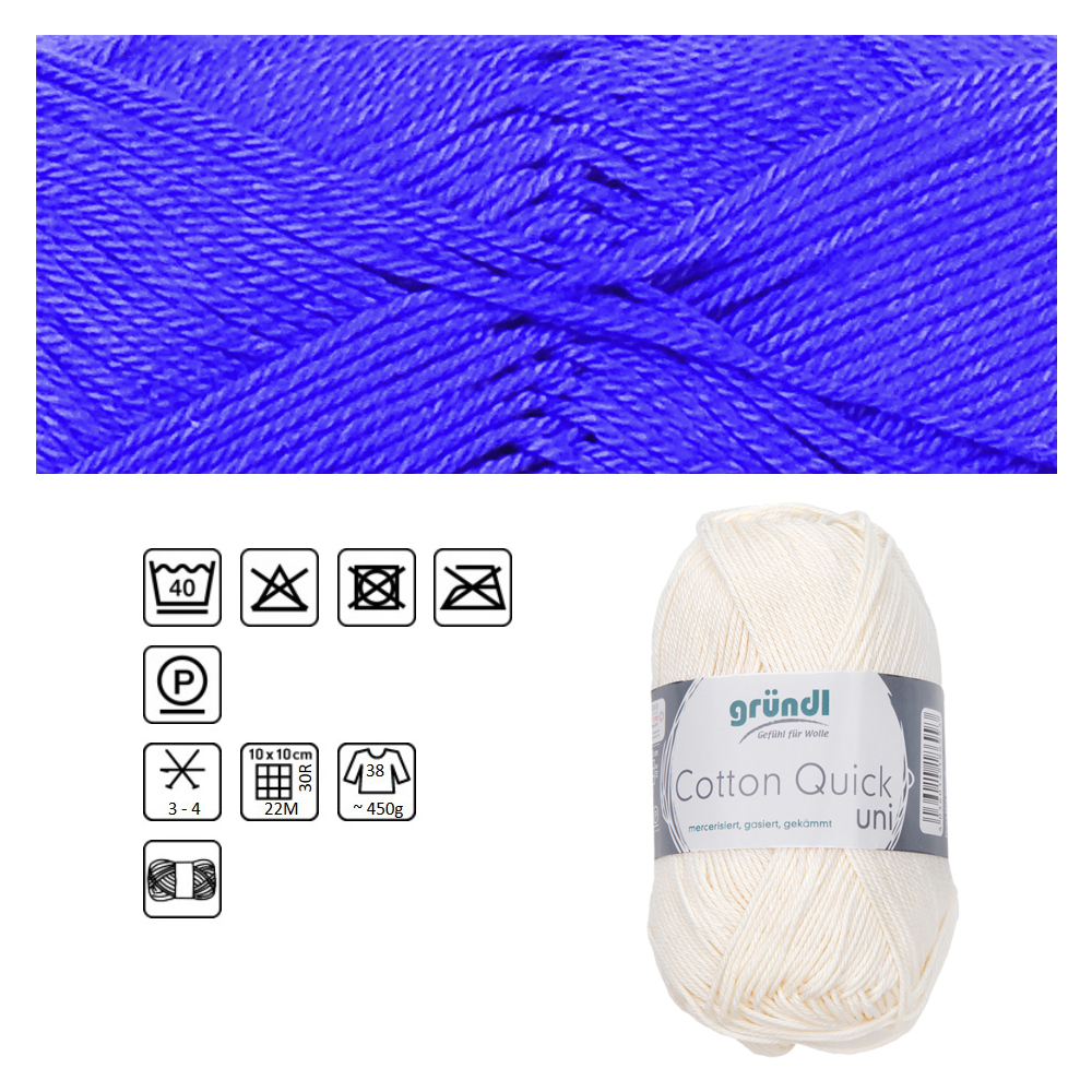 Cotton Quick uni, 100% Baumwolle, Oeko-Tex-Standard, 50g, 125m, Farbe 68, Lila