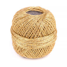 Hkel- und Strickgarn Glitter uni, 90,5 % Viskose und 9,5 % Polyester, 25g, 110m, Farbe 8201, Gold