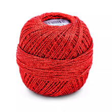 Hkel- und Strickgarn Glitter uni, 90,5 % Viskose und 9,5 % Polyester, 25g, 110m, Farbe 8222, Rot