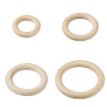 NEU Ringe aus Naturholz ideal für Schnullerketten, Kinderspielzeug, Makramee etc.- Verschiedene Ausführungen