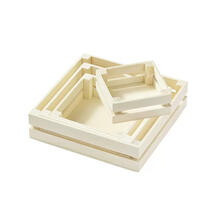 Holzkisten-Set, 4 Stck, 5/8/10/12 x 3cm