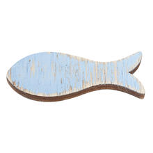 NEU Holz-Fische, 6 cm, Box mit 5 Stck, hellblau