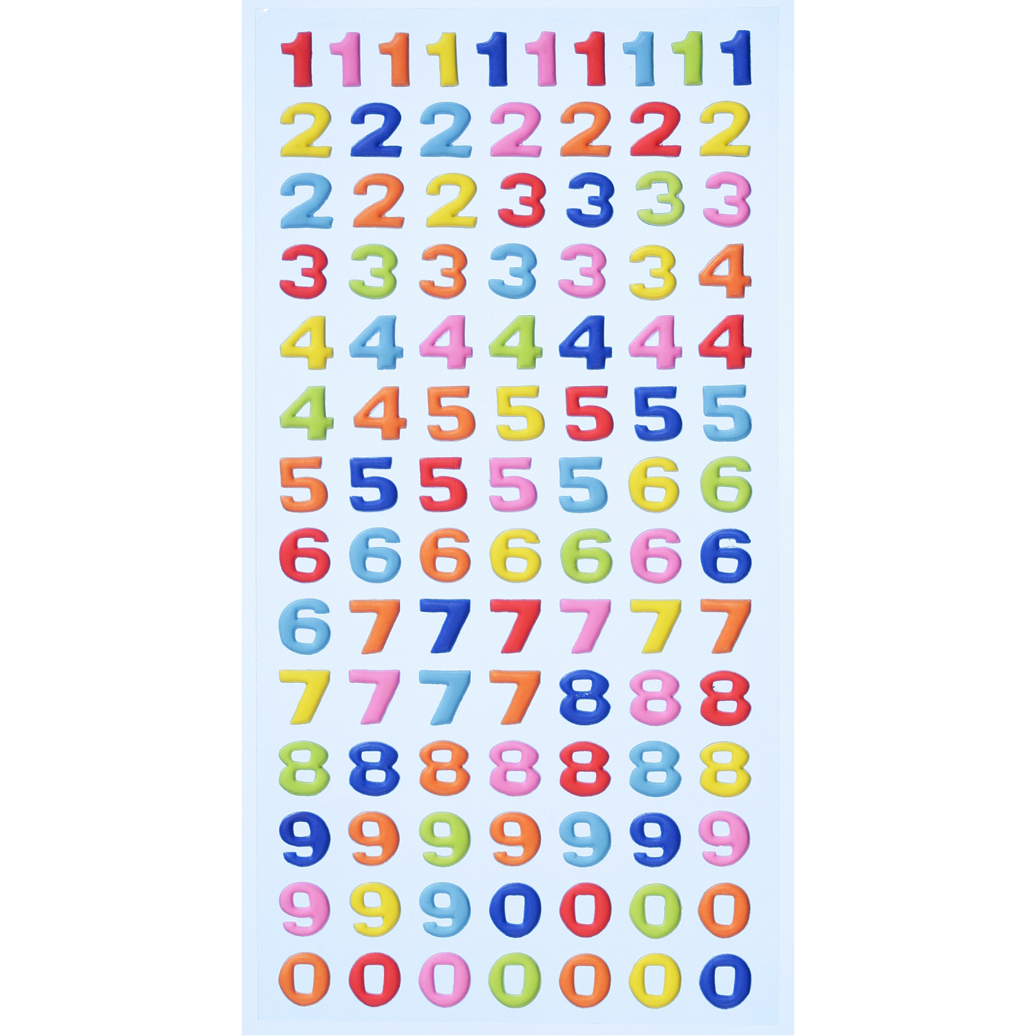 NEU SOFTY 3-D Sticker / Aufkleber, Zahlen, bunt, 1 Bogen