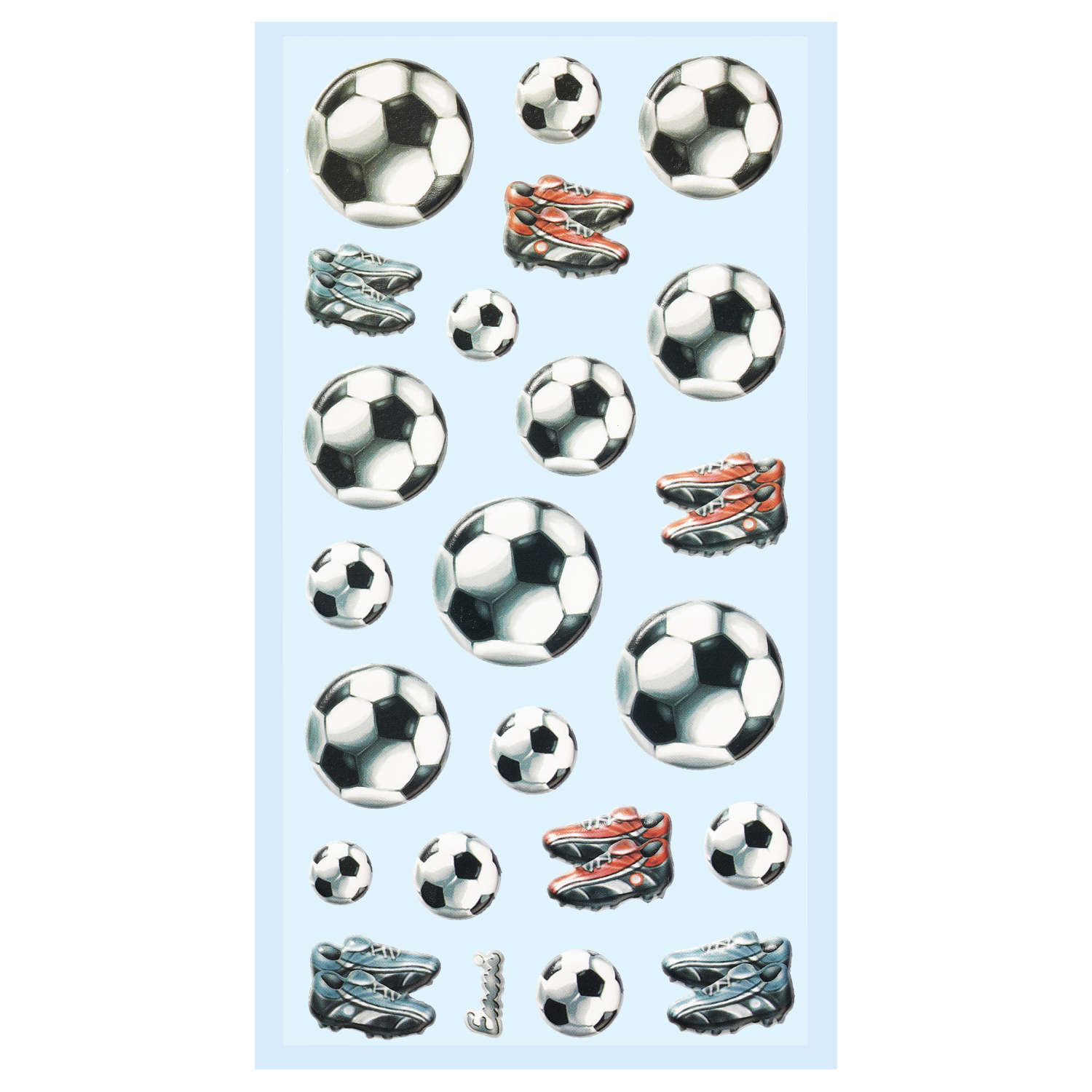NEU SOFTY 3-D Sticker / Aufkleber, Fußball III, 1 Bogen