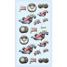 NEU SOFTY 3-D Sticker / Aufkleber, Rennwagen, 1 Bogen