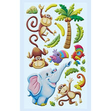 NEU SOFTY 3-D Sticker / Aufkleber, Lustige Tiere II / Dschungel, 1 Bogen
