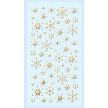 NEU SOFTY 3-D Sticker / Aufkleber, Eiskristall / Schneeflocke, gold, 1 Bogen