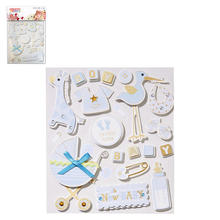 NEU Hobbyfun 3D Sticker Babyboy II, Blau, 12 x 14 cm