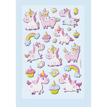 NEU SOFTY 3-D Sticker / Aufkleber, Einhorn I, 1 Bogen
