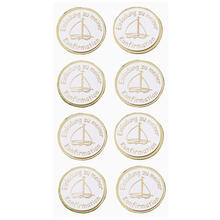 NEU Sticker Einladung Konfirmation, Schiff gold, Beutel mit 8 Stck