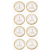 NEU Sticker Einladung Kommunion, Schiff gold, Beutel mit 8 Stck