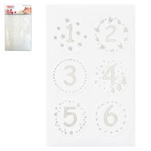 Hobbyfun Sticker Adventszahlen 4cm, silber