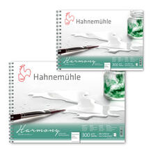 NEU Aquarellblock Harmony, satiniert, 300g/m², Spiralbindung, 12 Blatt - Verschiedene Formate