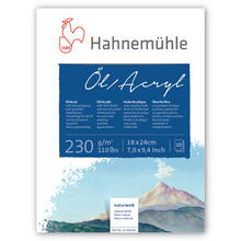 Hahnemhle l- und Acrymalblock, 230g/m, 10 Blatt, 18x24cm