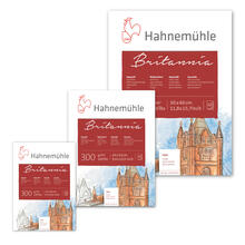 Hahnemühle Aquarellblock Britannia, rau, 300g/m², 12 Blatt - Verschiedene Formate