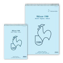 NEU Skizzenblock, 190g/m, Spiralbindung, 50 Blatt - Verschiedene Formate