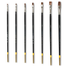 NEU Künstlerpinsel für Acryl- / Ölmalerei, Premium-Synthetikhaar, flach, langer Stiel - Verschiedene Größen