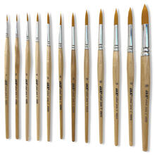 NEU Schulmalpinsel Ergonomic, Premium-Synthetikhaar, rund, kurzer Stiel - Verschiedene Größen